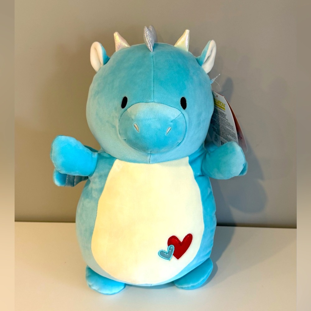 Brand new 14” Miles Squishmallows Blue and White hugmee